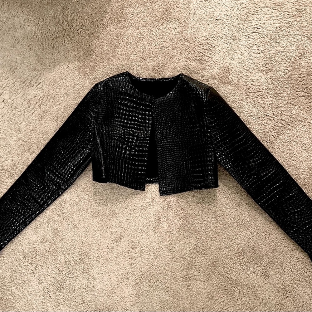Diesel inspired cropped faux croc jacket. Super cute, never worn.